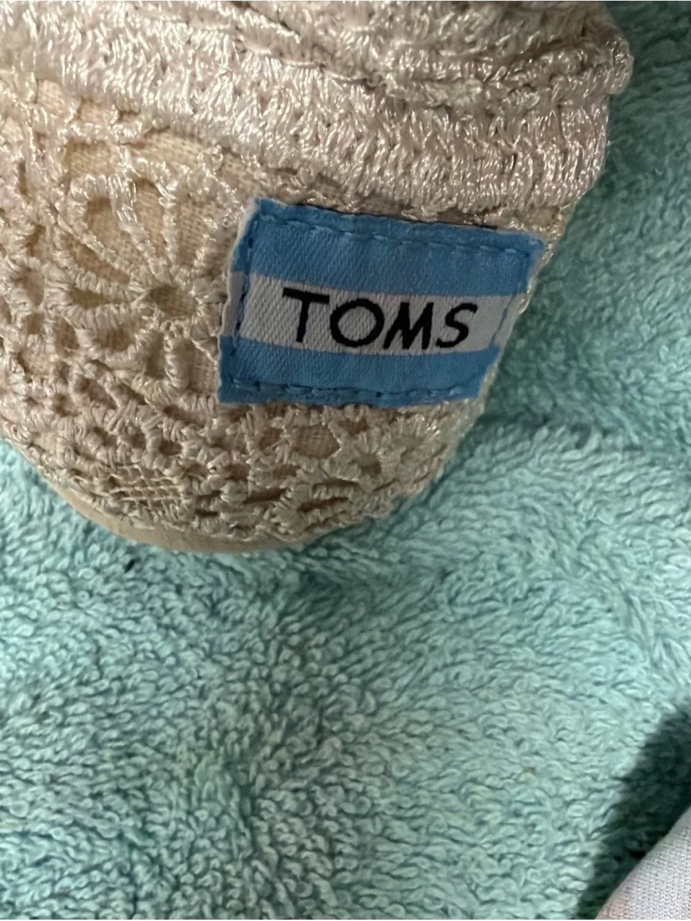 TOMS Women's Ivory Crochet Slip-On Shoe 8W